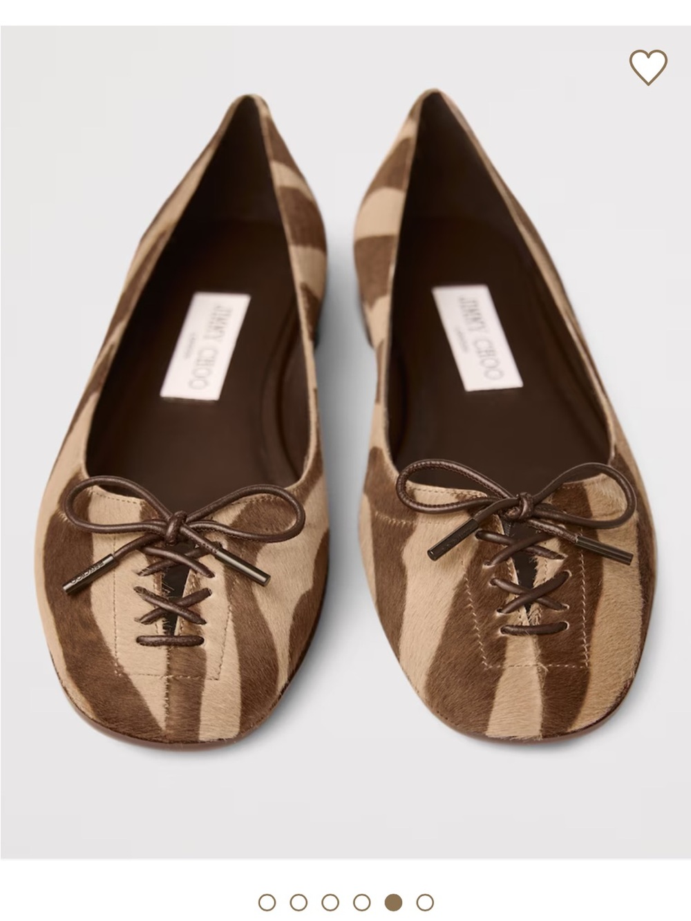 Jimmy Choo Scarlett Ballet Flats - Chocolate Zebra-print